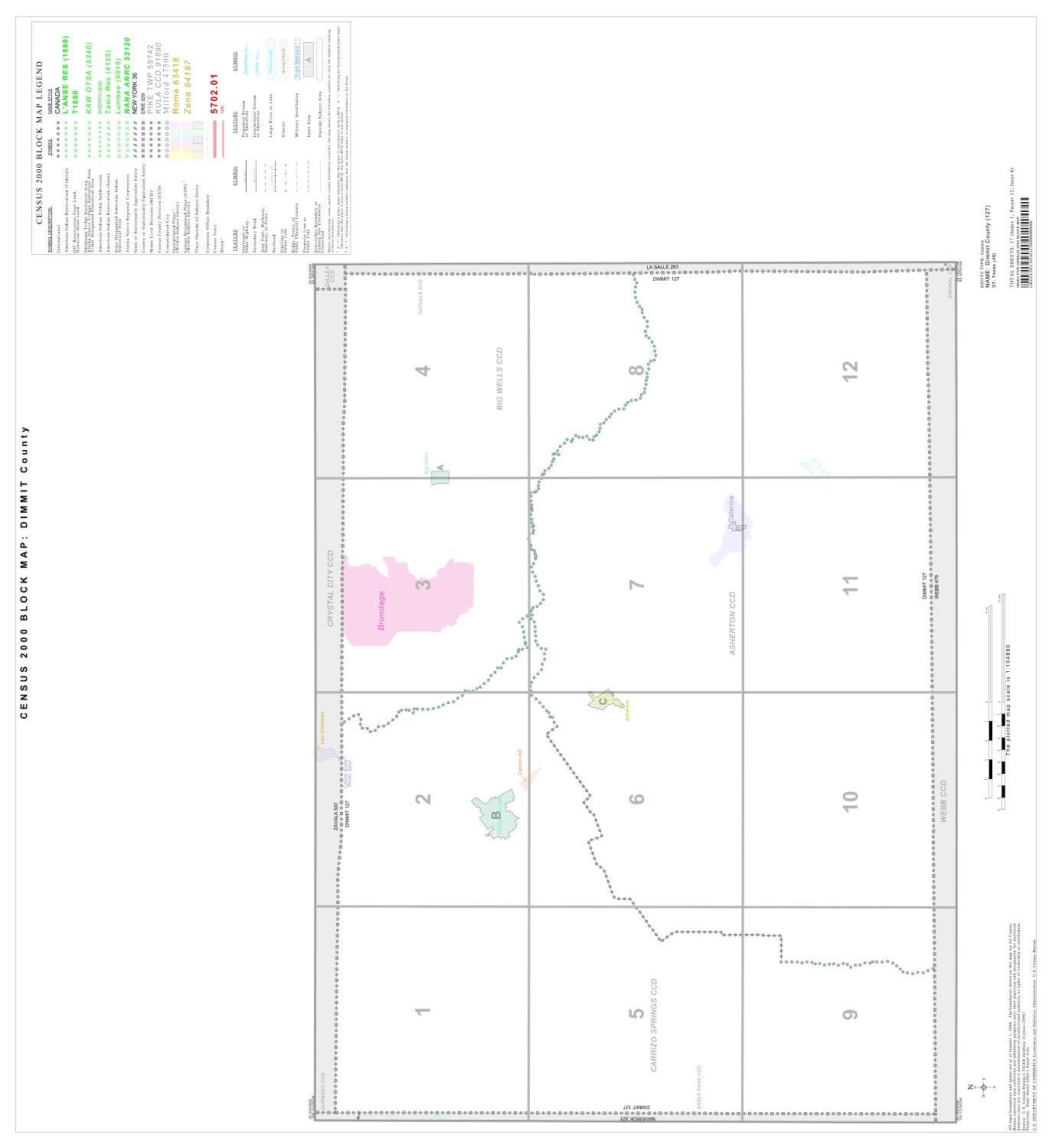 2000 Census County Block Map: Dimmit County, Index
                                                
                                                    [Sequence #]: 1 of 1
                                                