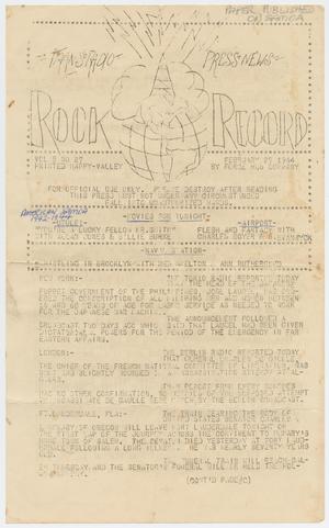 Primary view of object titled 'Rock Record, Volume 5, Number 27, February 27, 1944'.