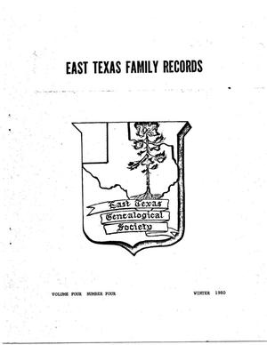 Primary view of object titled 'East Texas Family Records, Volume 4, Number 4, Winter 1980'.