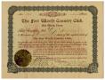 Legal Document: [Fort Worth Country Club Certificate]