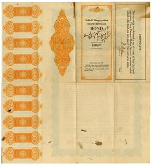 Primary view of object titled '[Beth- El Congregation Second Mortgage Bond - $500.00]'.