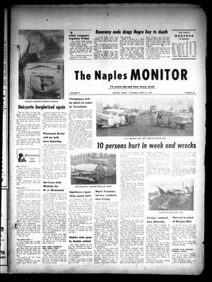 Primary view of object titled 'The Naples Monitor (Naples, Tex.), Vol. 74, No. 39, Ed. 1 Thursday, April 21, 1960'.