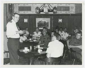 Primary view of object titled '[General Robert C. Mathis At Lunch]'.