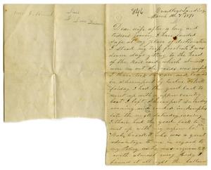 Primary view of object titled '[Letter from R.P. Crockett to Louisa A. Crockett, March 7 1871]'.