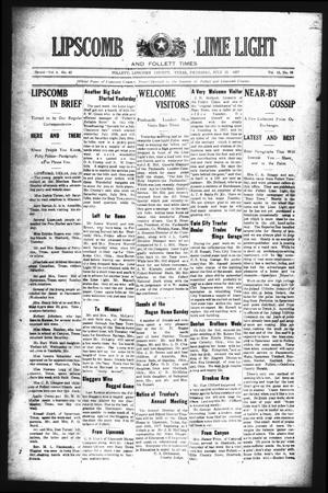 Primary view of object titled 'Lipscomb Lime Light and Follett Times (Follett, Tex.), Vol. 15, No. 36, Ed. 1 Thursday, July 21, 1927'.