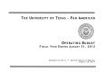 Book: University of Texas Pan American Operating Budget: 2012