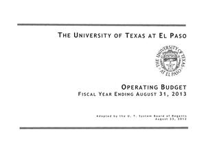 Primary view of object titled 'University of Texas at El Paso Operating Budget: 2013'.