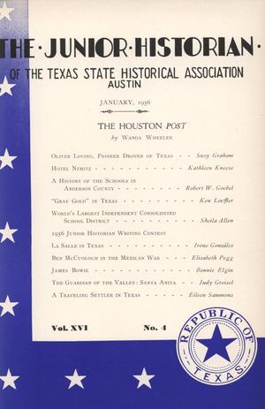 Primary view of object titled 'The Junior Historian, Volume 16, Number 4, January 1956'.