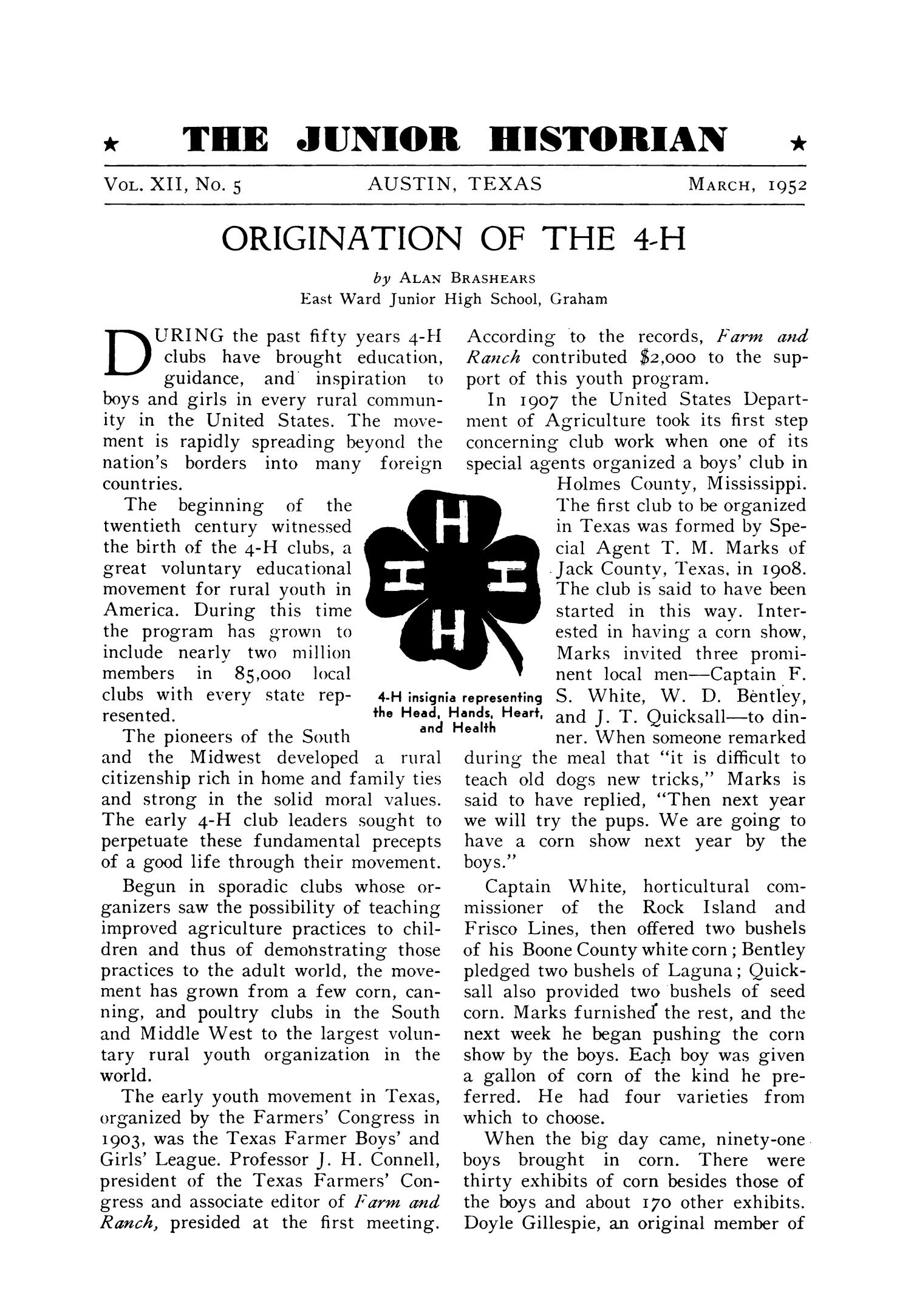 The Junior Historian, Volume 12, Number 5, March 1952
                                                
                                                    1
                                                