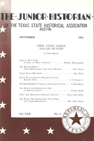 Primary view of object titled 'The Junior Historian, Volume 22, Number 2, November 1961'.
