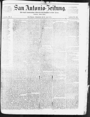 Primary view of object titled 'San Antonio-Zeitung. (San Antonio, Tex.), Vol. 3, No. 4, Ed. 1 Saturday, July 21, 1855'.