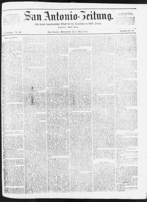 Primary view of object titled 'San Antonio-Zeitung. (San Antonio, Tex.), Vol. 2, No. 44, Ed. 1 Saturday, May 5, 1855'.