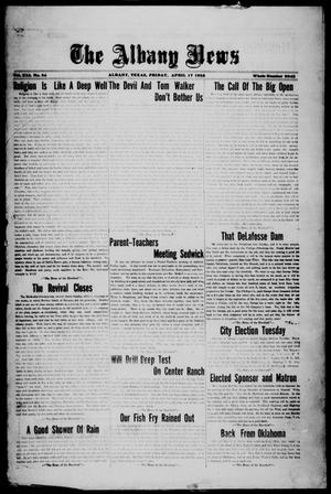 Primary view of object titled 'The Albany News (Albany, Tex.), Vol. 41, No. [39], Ed. 1 Friday, April 17, 1925'.