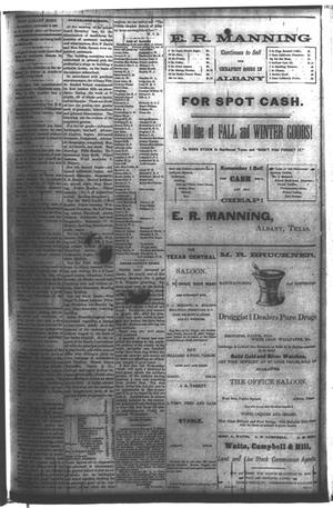 Primary view of object titled 'The Albany Echo. (Albany, Tex.), Vol. [1], No. [20], Ed. 1 Saturday, October 6, 1883'.