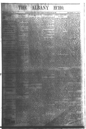 Primary view of object titled 'The Albany Echo. (Albany, Tex.), Vol. 1, No. 10, Ed. 1 Saturday, July 28, 1883'.