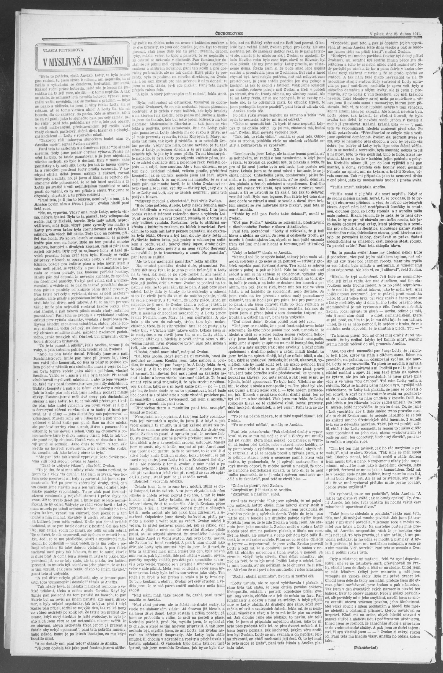 Čechoslovák and Westske Noviny (West, Tex.), Vol. 30, No. 17, Ed. 1 Friday, April 25, 1941
                                                
                                                    [Sequence #]: 2 of 10
                                                