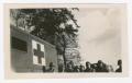 Photograph: [Soldiers Lined Up Beside a Medical Station]