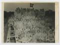 Photograph: [Company A of the 119th Engineers on a Bailey Bridge]