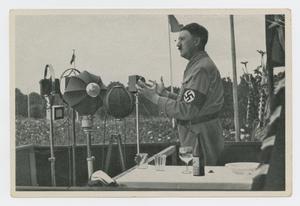 Primary view of object titled '[Adolf Hitler Giving a Speech]'.