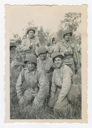 Primary view of object titled '[Soldiers Posing and Eating Apples]'.