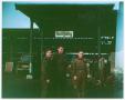 Photograph: [U.S. Soldiers at a German Train Station]