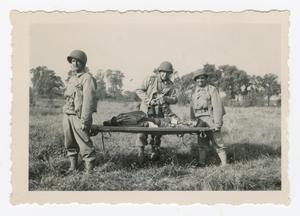 Primary view of object titled '[Soldiers Bearing a Man on a Litter]'.