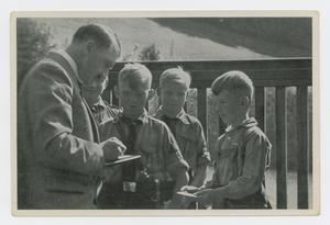 Primary view of object titled '[Adolf Hitler with Hitler Youth]'.