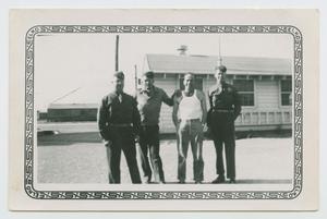Primary view of object titled '[Dick Foures, James Ryan, Joseph Jean, Emory Deason Standing Together]'.