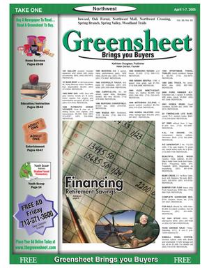 Primary view of object titled 'Greensheet (Houston, Tex.), Vol. 36, No. 95, Ed. 1 Friday, April 1, 2005'.