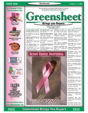 Primary view of object titled 'Greensheet (Houston, Tex.), Vol. 37, No. 419, Ed. 1 Friday, October 6, 2006'.