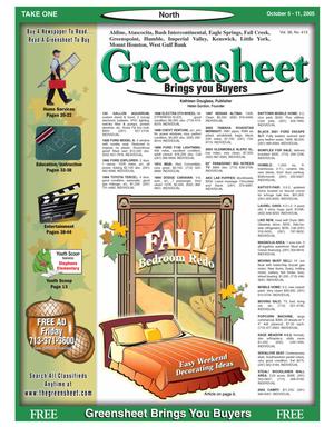 Primary view of object titled 'Greensheet (Houston, Tex.), Vol. 36, No. 413, Ed. 1 Wednesday, October 5, 2005'.