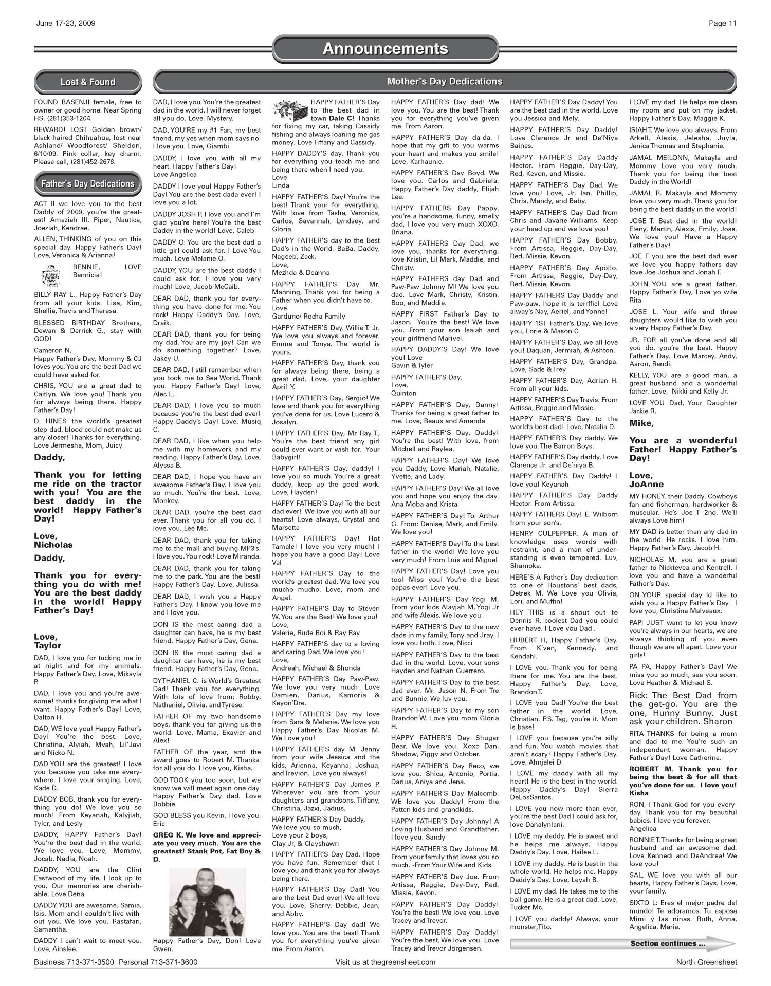 The Greensheet (Houston, Tex.), Vol. 40, No. 233, Ed. 1 Wednesday, June 17, 2009
                                                
                                                    [Sequence #]: 11 of 44
                                                