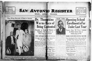 Primary view of object titled 'San Antonio Register (San Antonio, Tex.), Vol. 7, No. 23, Ed. 1 Friday, September 10, 1937'.