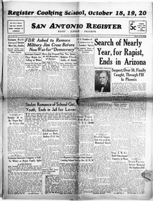 Primary view of object titled 'San Antonio Register (San Antonio, Tex.), Vol. 9, No. 34, Ed. 1 Friday, September 22, 1939'.