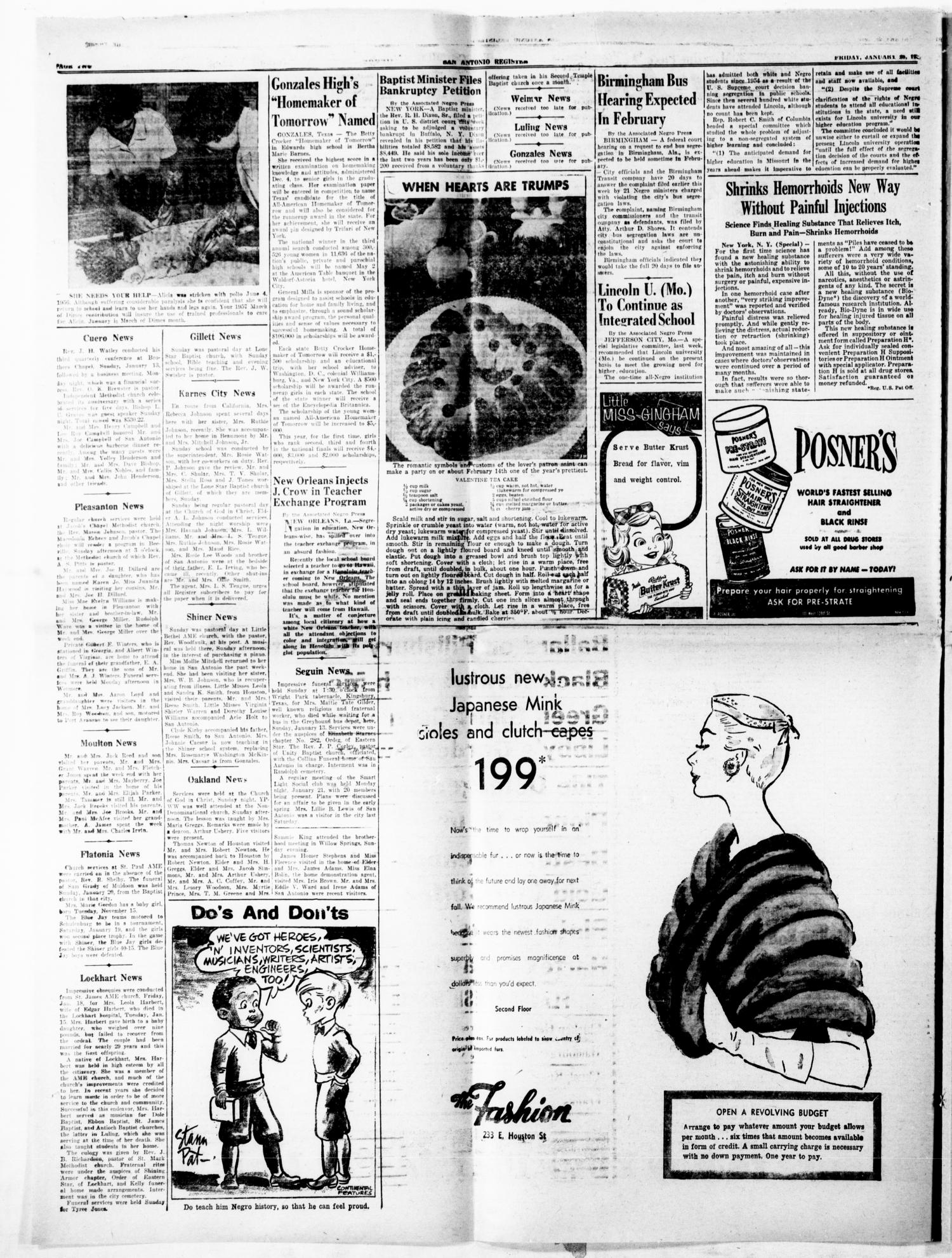 San Antonio Register (San Antonio, Tex.), Vol. 26, No. 50, Ed. 1 Friday, January 25, 1957
                                                
                                                    [Sequence #]: 2 of 8
                                                