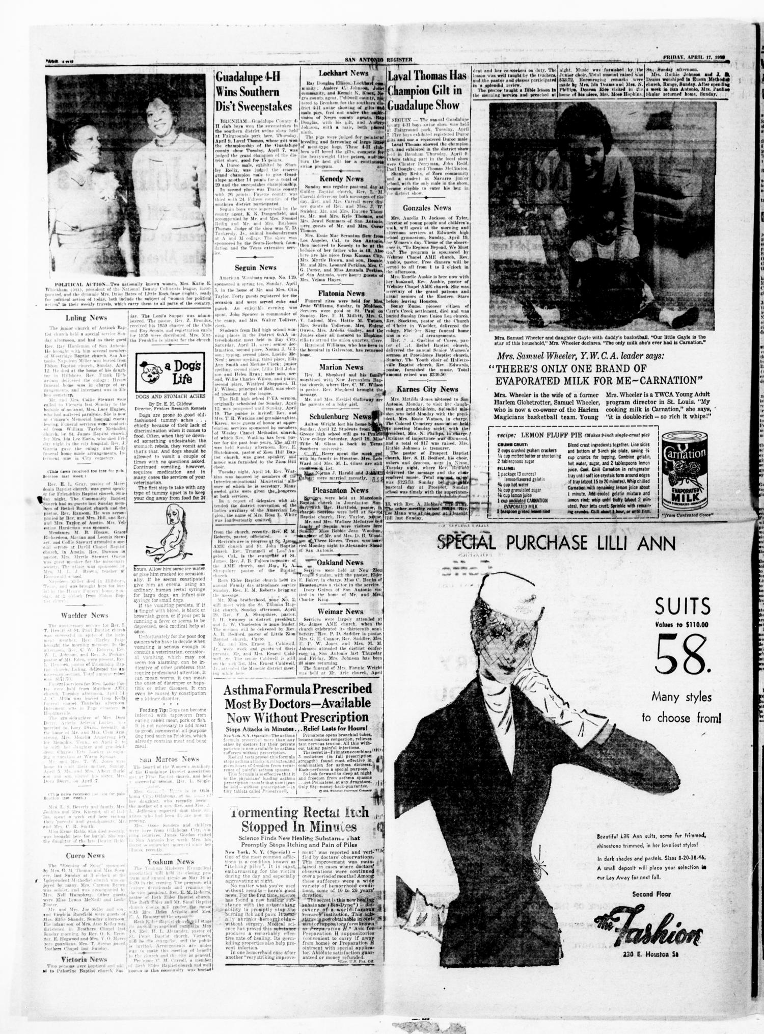 San Antonio Register (San Antonio, Tex.), Vol. 29, No. 2, Ed. 1 Friday, April 17, 1959
                                                
                                                    [Sequence #]: 2 of 8
                                                