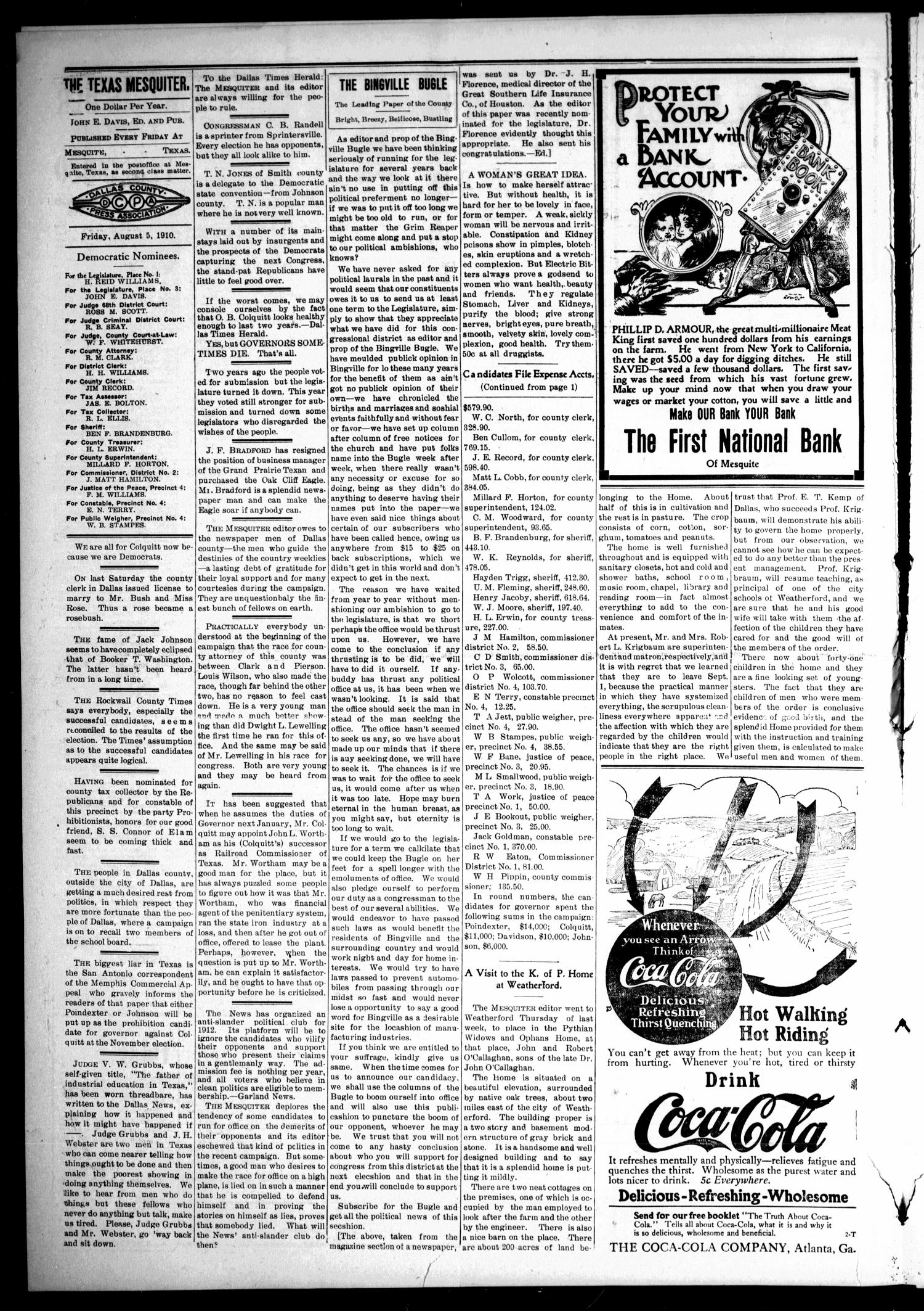 The Texas Mesquiter. (Mesquite, Tex.), Vol. 29, No. 6, Ed. 1 Friday, August 5, 1910
                                                
                                                    [Sequence #]: 4 of 8
                                                