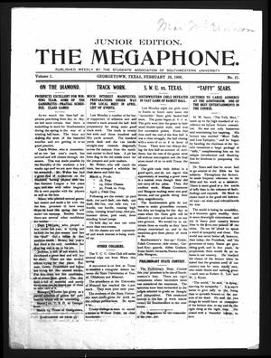 Primary view of object titled 'The Megaphone (Georgetown, Tex.), Vol. 1, No. 21, Ed. 1 Friday, February 28, 1908'.