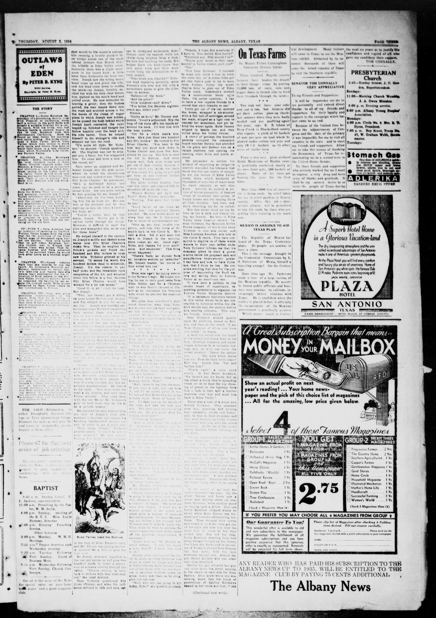 The Albany News (Albany, Tex.), Vol. 49, No. 44, Ed. 1 Thursday, August 2, 1934
                                                
                                                    [Sequence #]: 3 of 8
                                                
