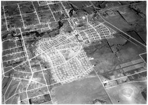 Primary view of object titled 'Aerial view of Liberator Village'.
