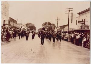 Primary view of object titled '[Band in parade]'.