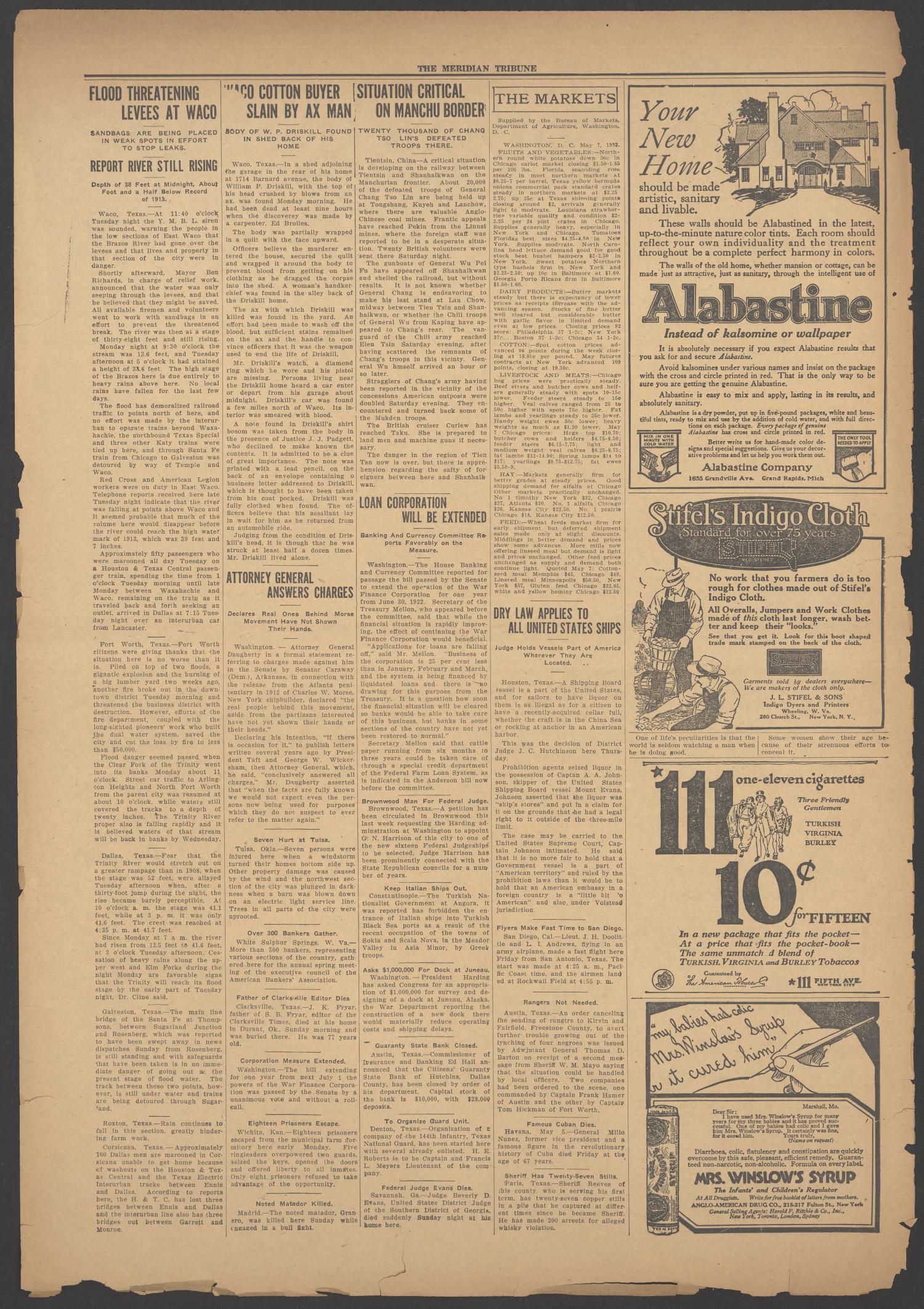 The Meridian Tribune (Meridian, Tex.), Vol. 27, No. 49, Ed. 1 Friday, May 12, 1922
                                                
                                                    [Sequence #]: 2 of 10
                                                