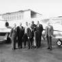 Primary view of [Photograph of Elwin L. Skiles in Front of Learjet]