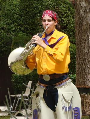 Primary view of object titled '[Photograph of Cowboy Band Member]'.