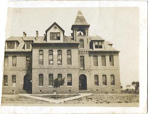 Primary view of object titled '[Photograph of Old Main Building]'.