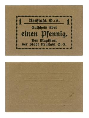 Primary view of object titled '[Voucher from Germany in the denomination of 1 pfennig (penny)]'.