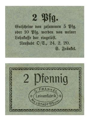 Primary view of object titled '[Voucher from Germany in the denomination of 2 pfennig]'.