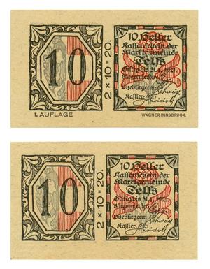 Primary view of object titled '[Currency from Germany in the denomination of 10 heller]'.