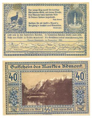 Primary view of object titled '[Voucher from Germany in the denomination of 40 [?]]'.