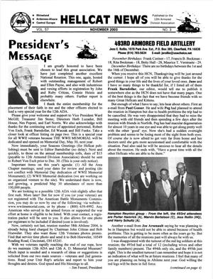 Primary view of object titled 'Hellcat News, (Fullerton, Calif.), Vol. 57, No. 3, Ed. 1, November 2003'.